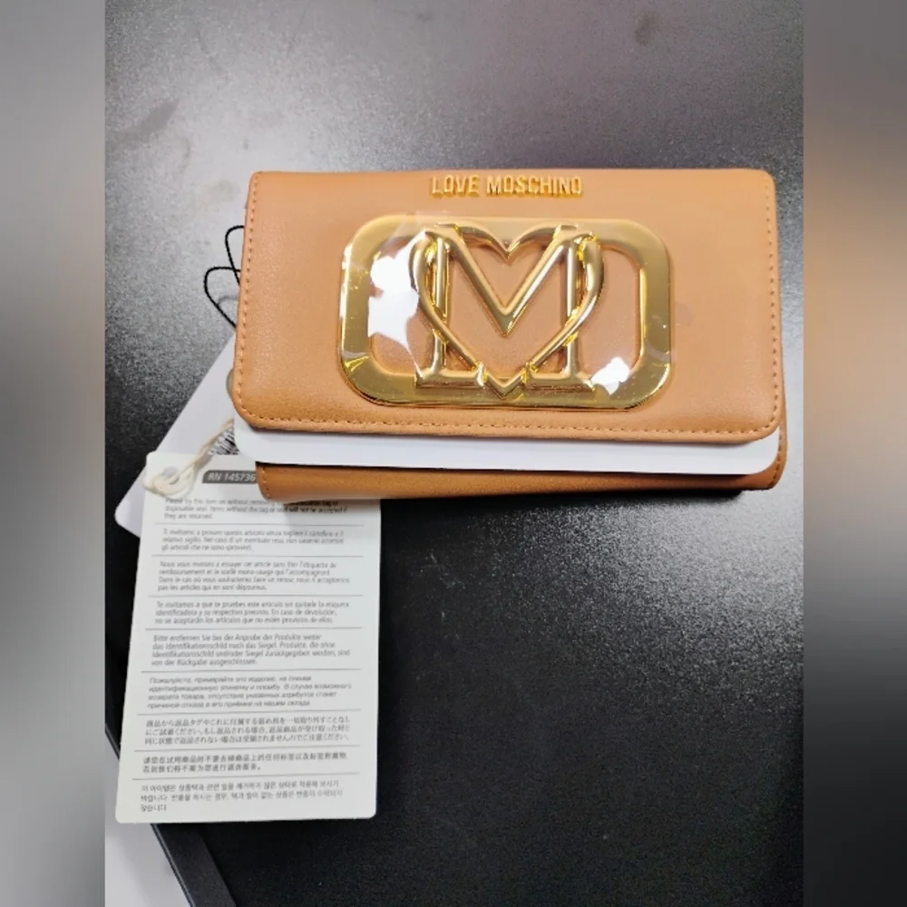 Love Moschino Gold Wallet Sand Beige NWT